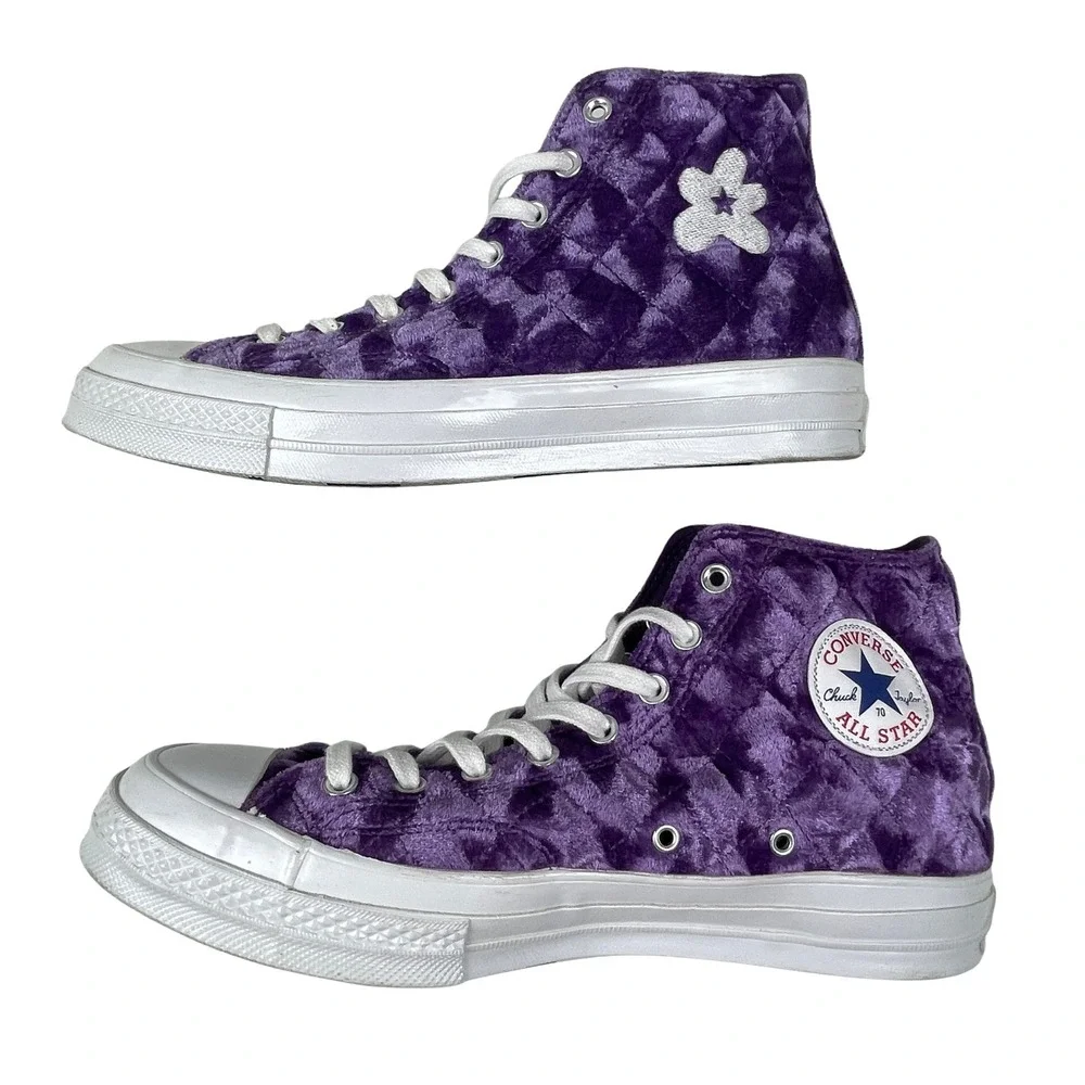 Converse‎ Golf Le Fleur Chuck 70 Hi Quilted Velvet Tillandsia Purple Mens 10.5